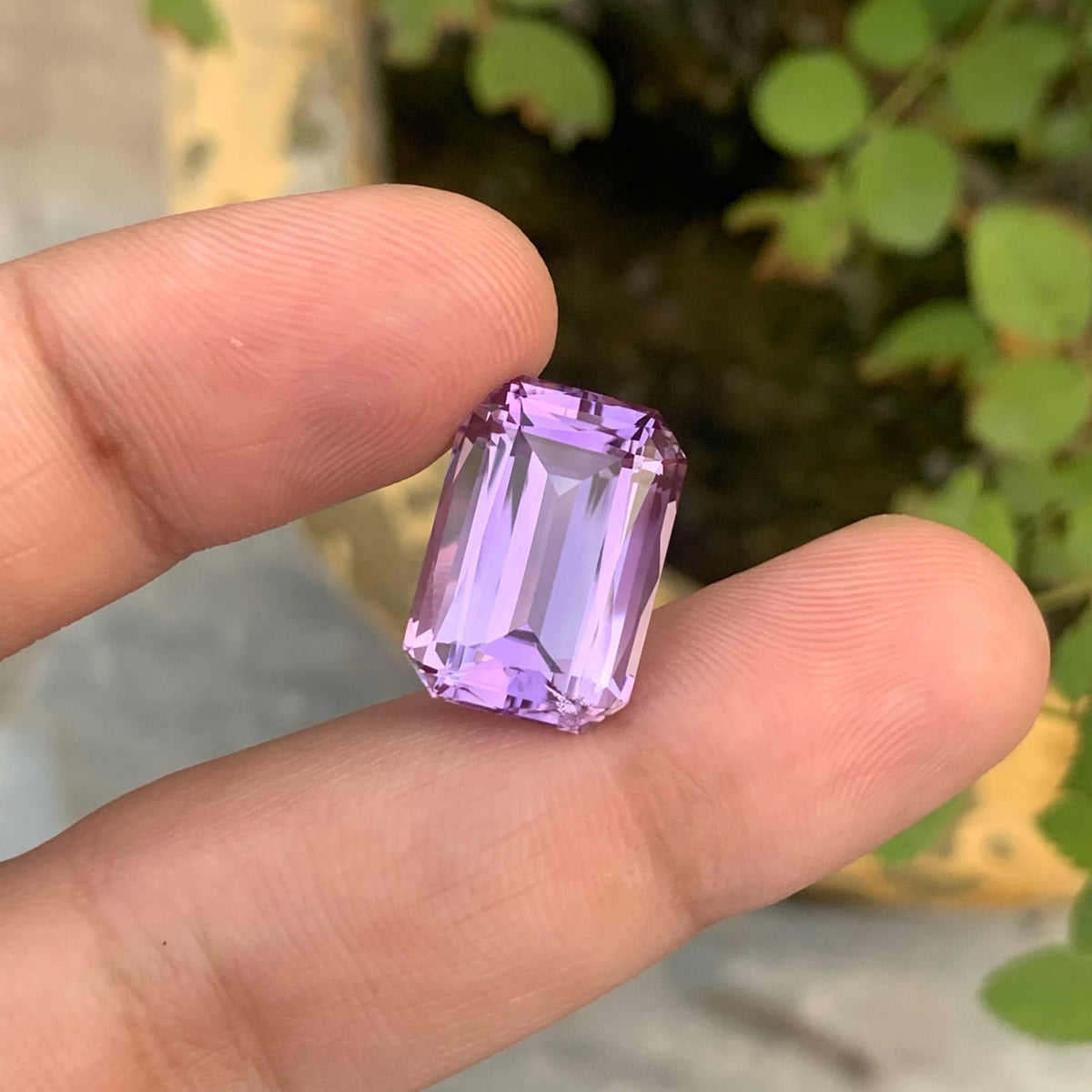 14.40 Carat Natural Loose Purple Amethyst Stone Cushion Cut Brazilian Gemstone