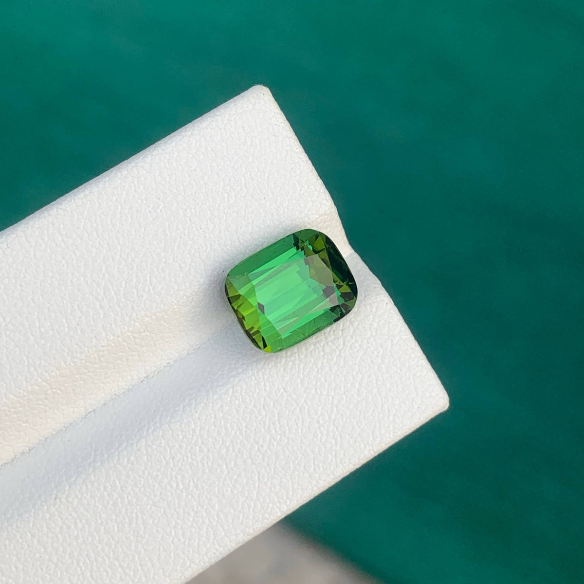 4.95 Carat Natural Loose Green Color Tourmaline Cushion Cut Afghan Gemstone