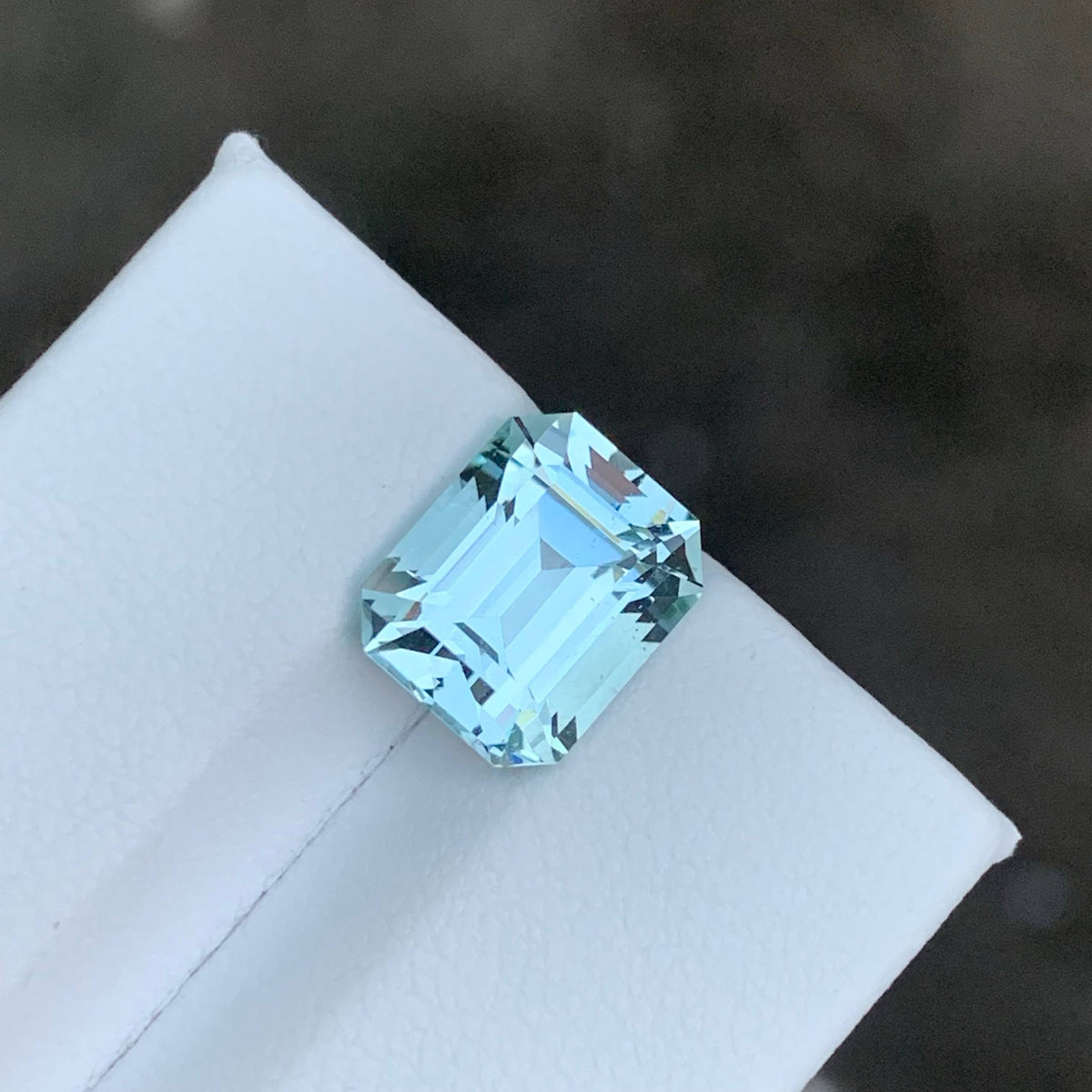 3.80 Carat Light Blue Aquamarine Emerald Cut Pakistan VVS Untreated