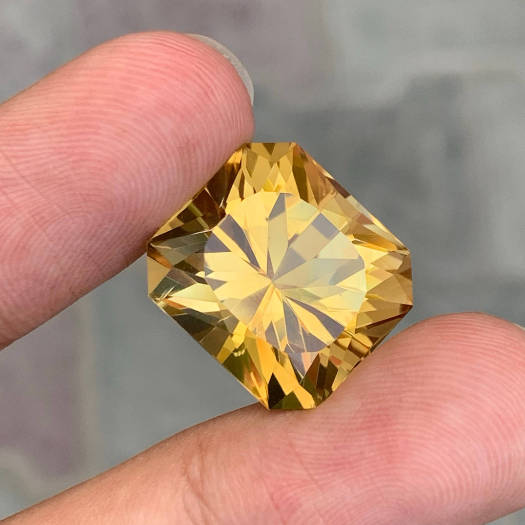 24.65 Carat Natural Loose Golden Color Citrine Fancy Cut African Gemstone