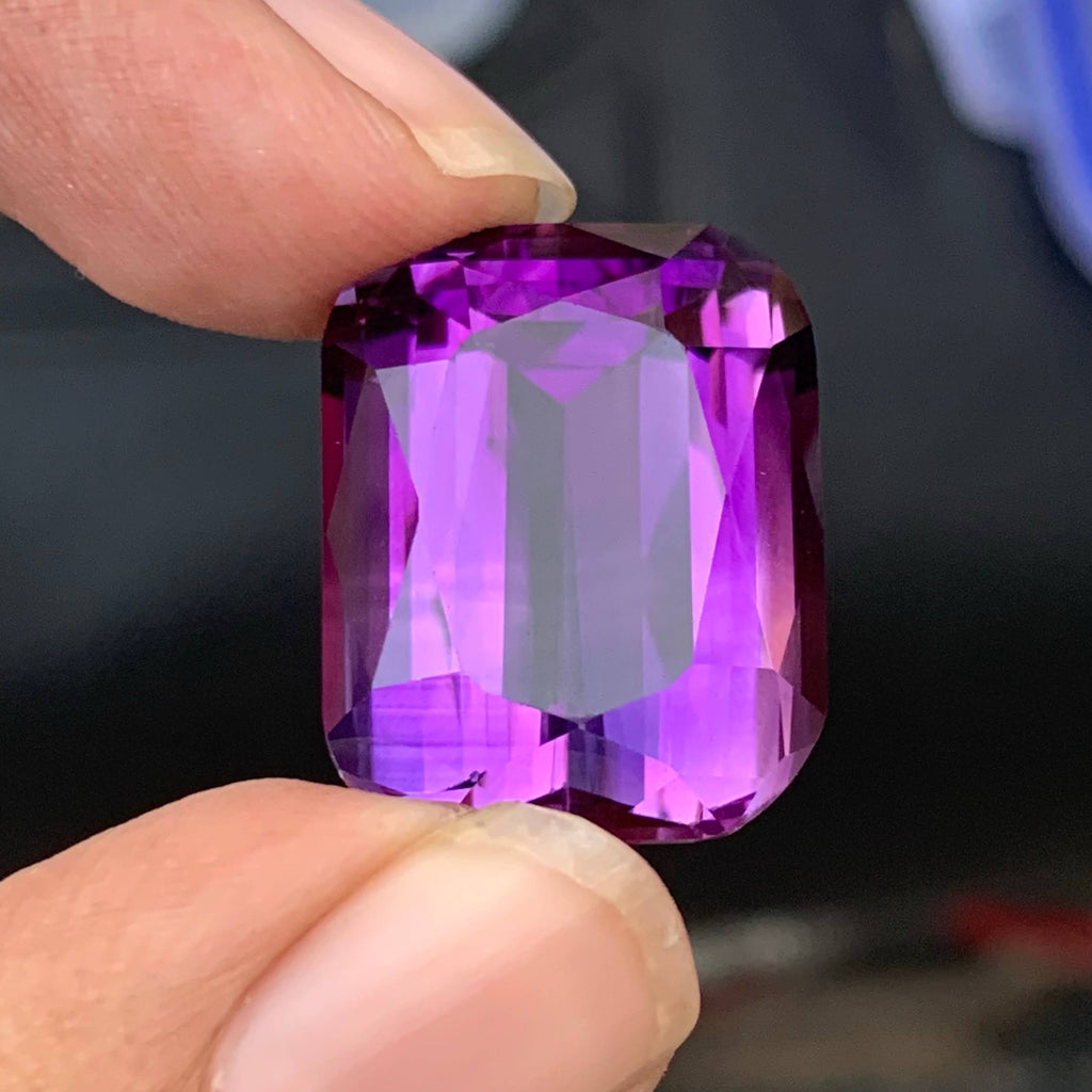 39.60 Carat Natural Loose Deep Purple Amethyst Cushion Cut Brazilian Gemstone