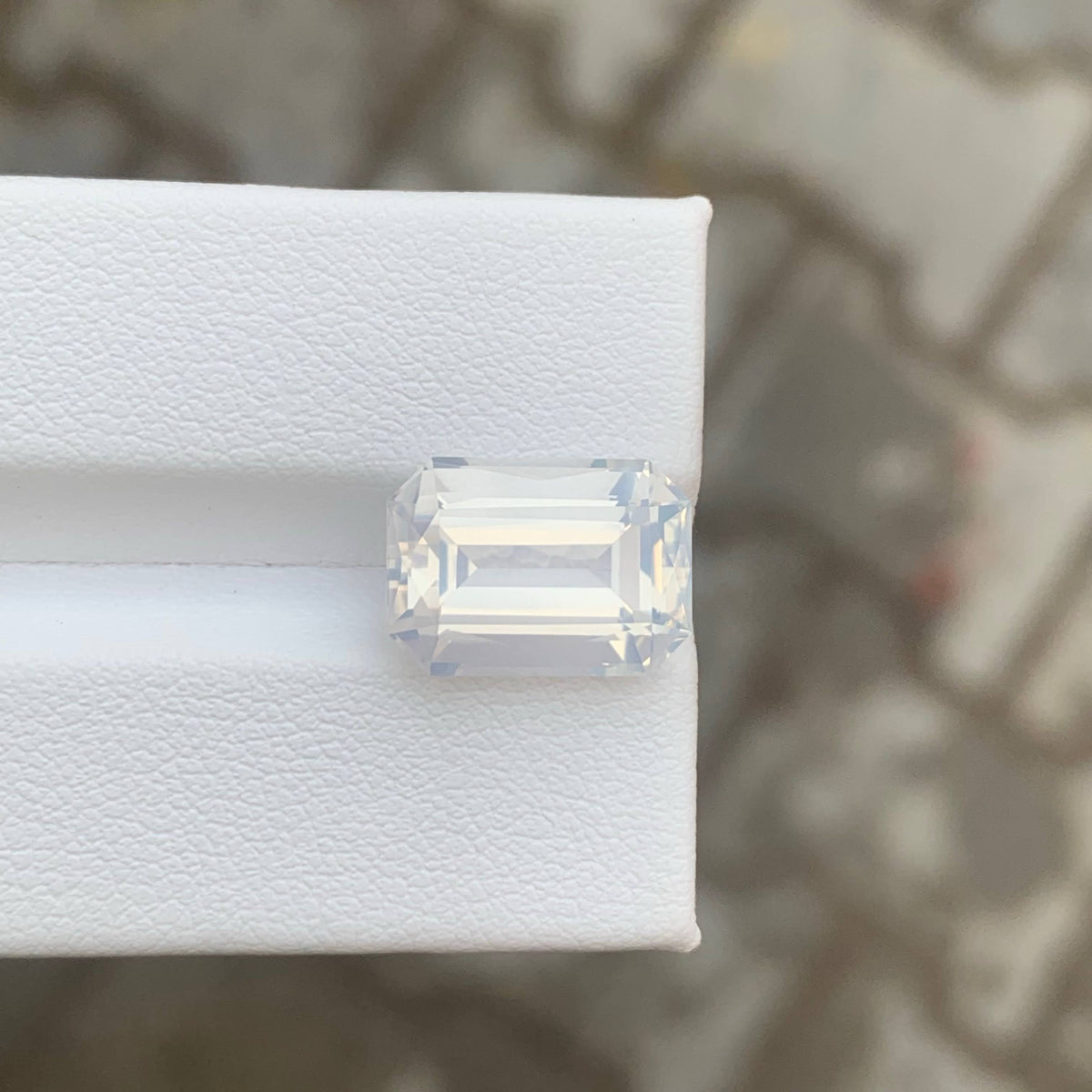6.30 Carat Milky Quartz Fancy Emerald Cut Africa VVS Untreated