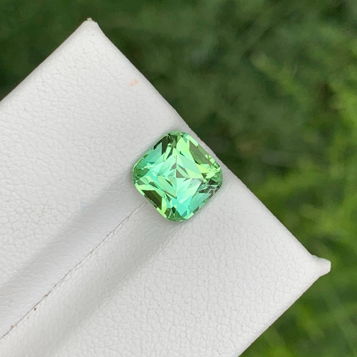 2.40 Carat Natural Loose Bluish Green Tourmaline Cushion Afghan Gemstone