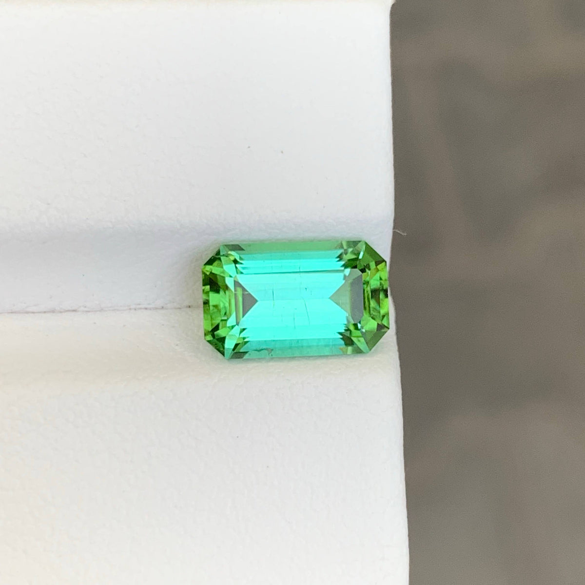 2.55 Carat Natural Loose Mint Green Tourmaline Emerald Cut Afghan Gemstone