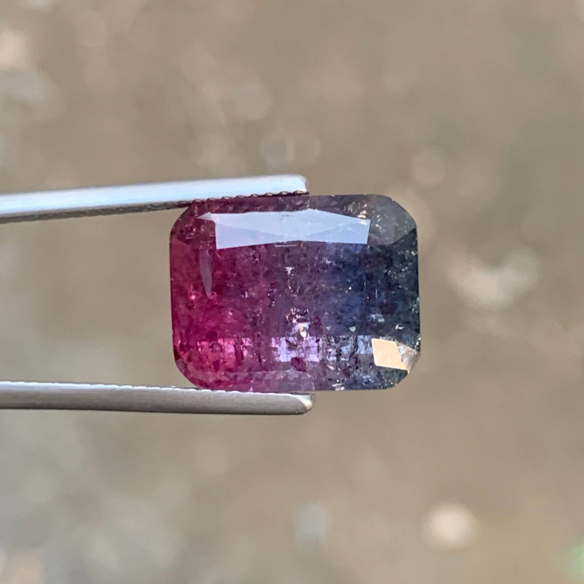12.50 Carat Natural Loose Bicolor Tourmaline Stone Cushion Cut Afghan Gemstone
