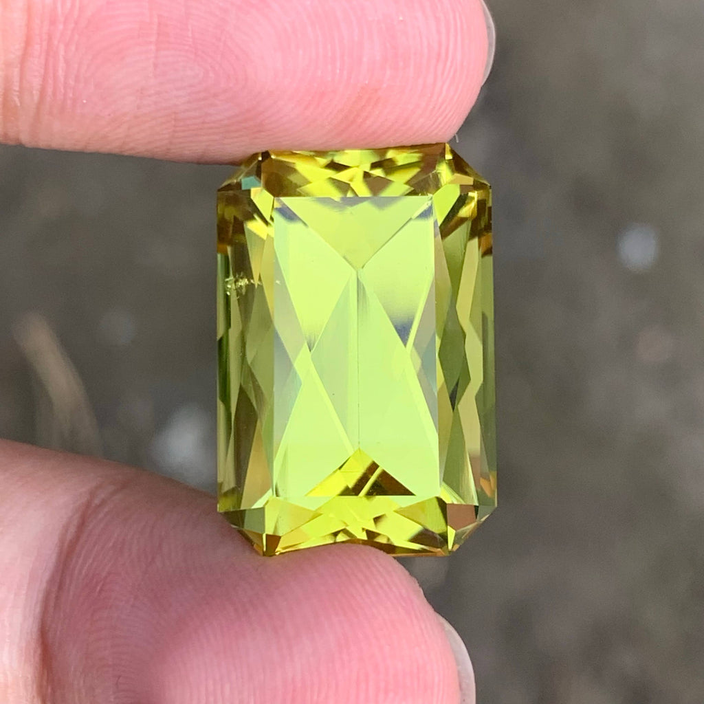 28.90 Carat Lemon Color Citrine Fancy Cushion Cut African Gemstone