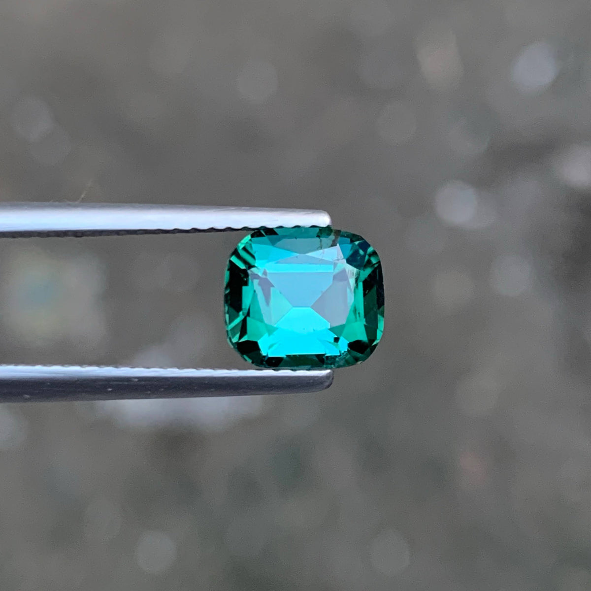 2.10 Carat Bluish Green Tourmaline Cushion Cut Afghan VVS Untreated