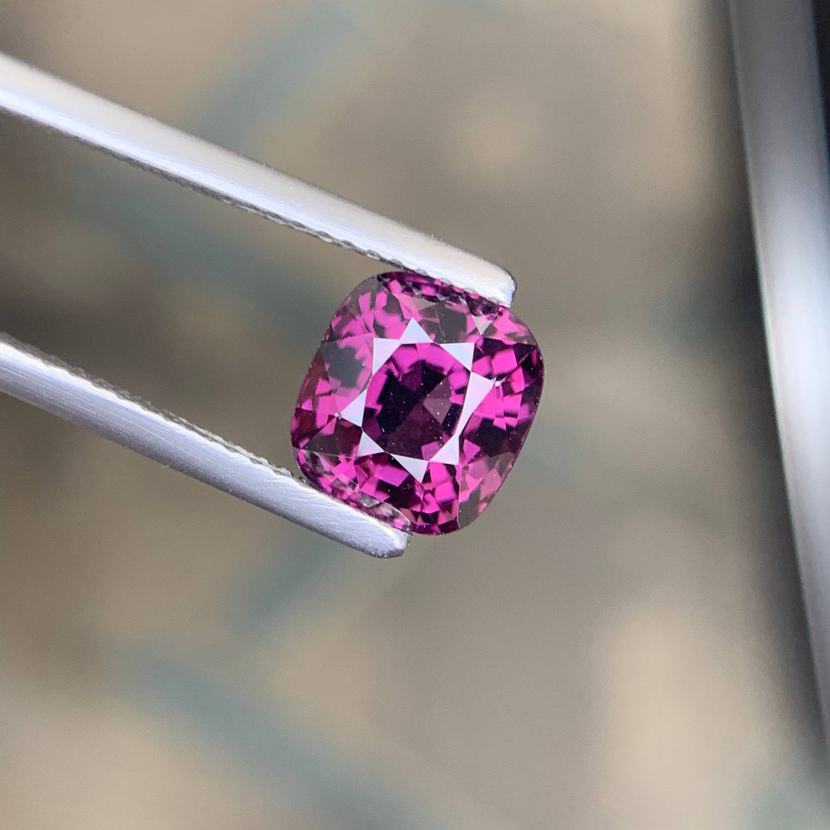 2.92 Carat Certified Purple Spinel Cushion Cut Tanzania Gemstone