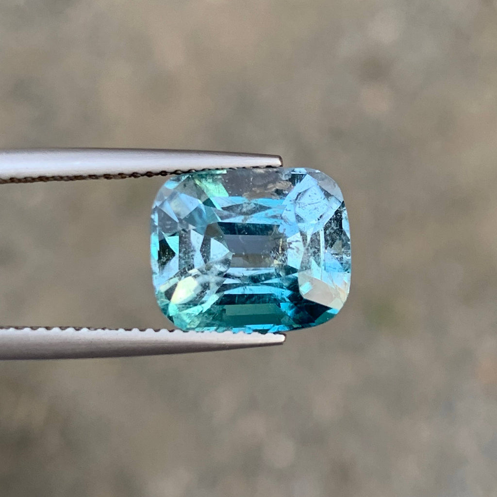 7.55 Carat Natural Loose Unique Color Tourmaline Cushion Cut Afghan Gemstone