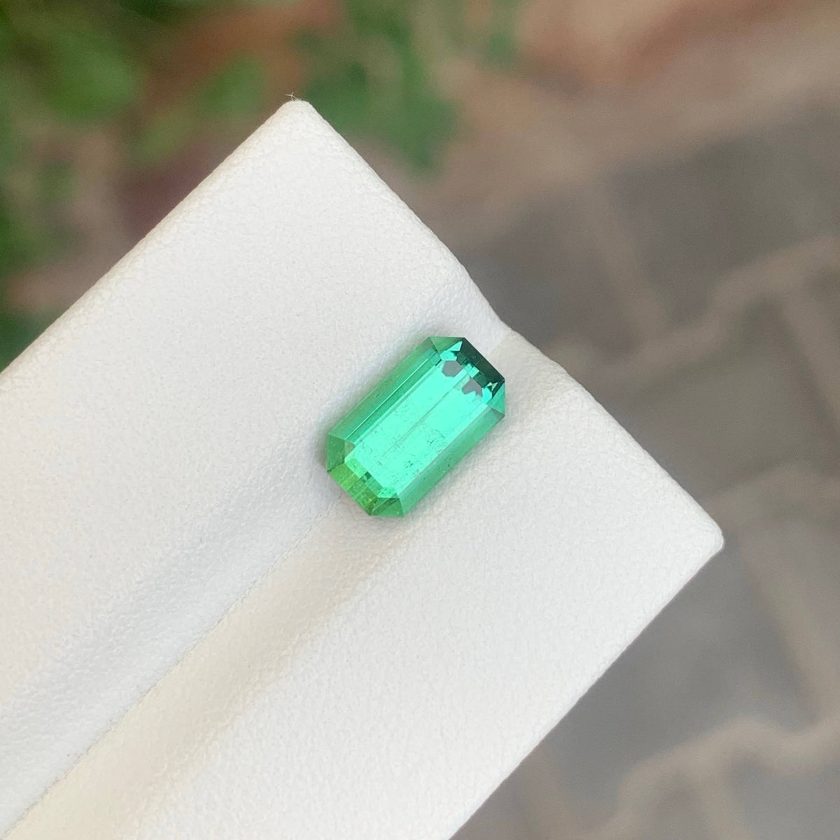 2.50 Carat Natural Loose Mint Green Tourmaline Emerald Cut Afghan Gemstone