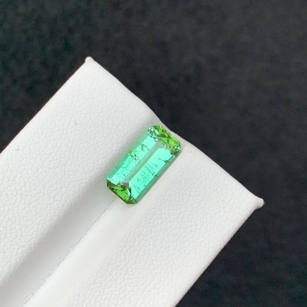 2.70 Carat Mint Green Tourmaline Green gemstone on a white background