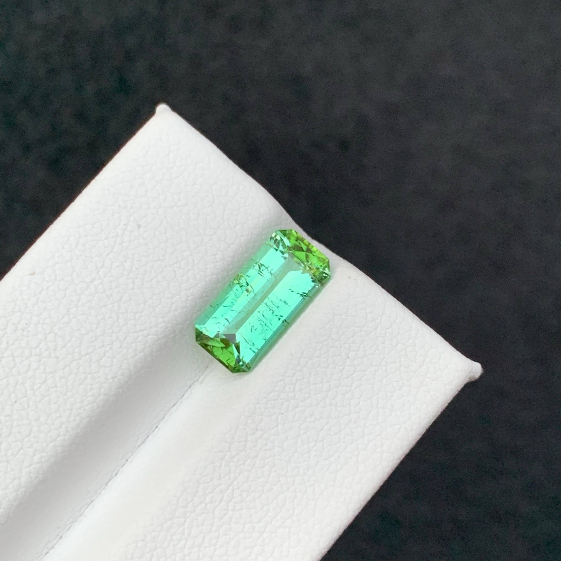 2.70 Carat Mint Green Tourmaline Green gemstone on a white background