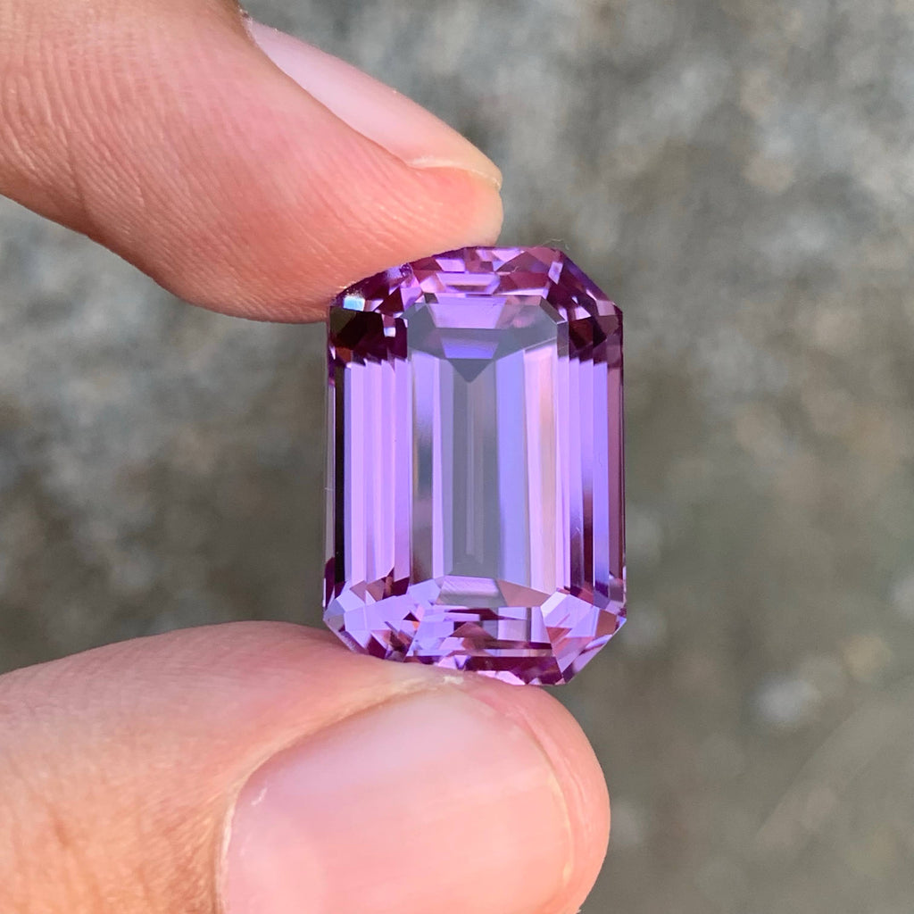 28.30 Carat Natural Loose Pink Purple Kunzite Emerald Cut Afghan Gemstone