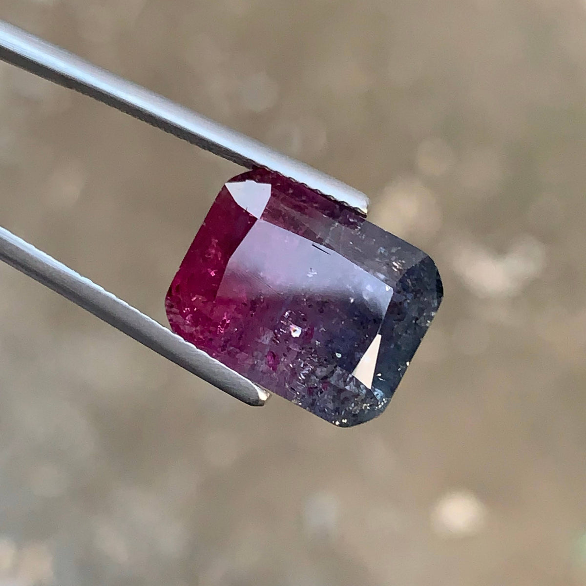 12.50 Carat Natural Loose Bicolor Tourmaline Stone Cushion Cut Afghan Gemstone