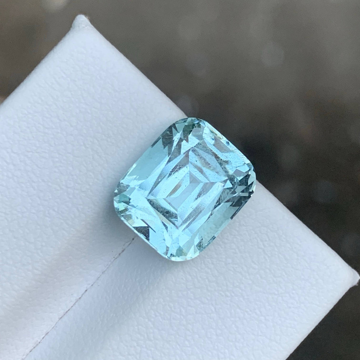 5.80 Carat Light Blue Aquamarine Cushion Cut Pakistan Gemstone