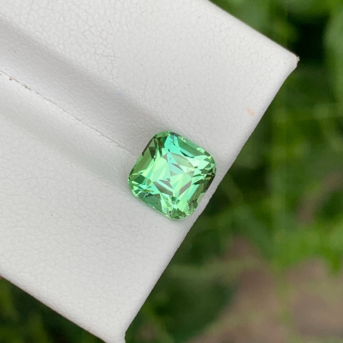 2.40 Carat Natural Loose Bluish Green Tourmaline Cushion Afghan Gemstone
