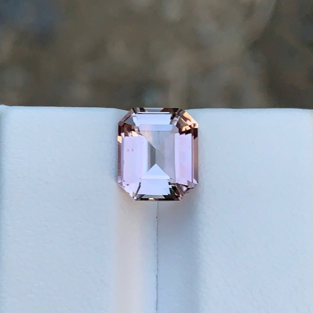 3.55 Carat Natural Loose Light Pink Color Tourmaline Emerald Cut Afghan Gemstone