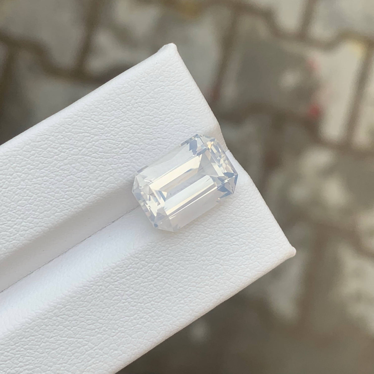 6.30 Carat Milky Quartz Fancy Emerald Cut Africa VVS Untreated