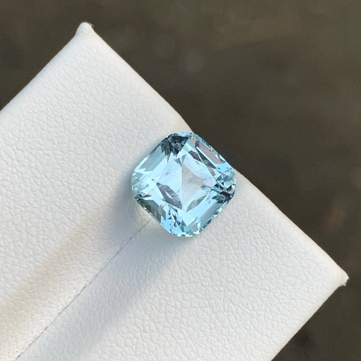 2.90 Carat Light Blue Aquamarine Cushion Cut Pakistan VVS Untreated