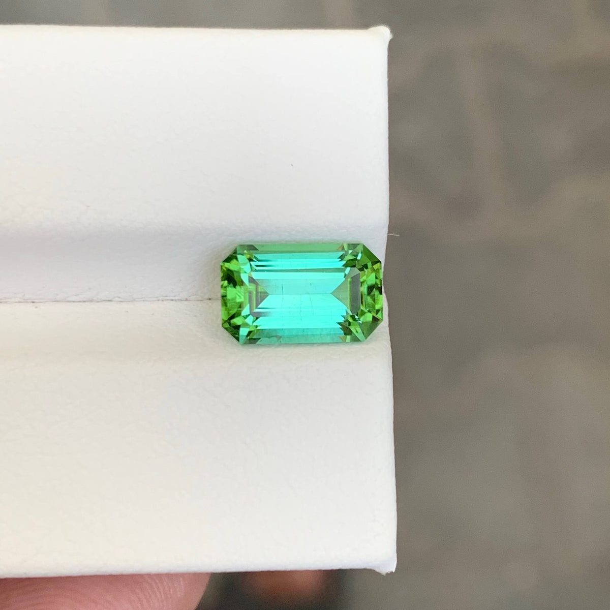 2.55 Carat Natural Loose Mint Green Tourmaline Emerald Cut Afghan Gemstone