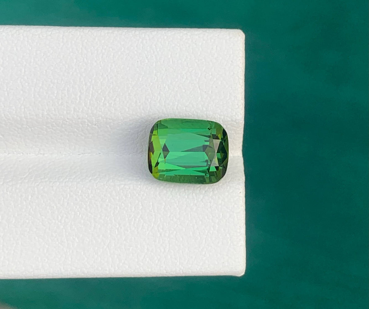 4.95 Carat Natural Loose Green Color Tourmaline Cushion Cut Afghan Gemstone