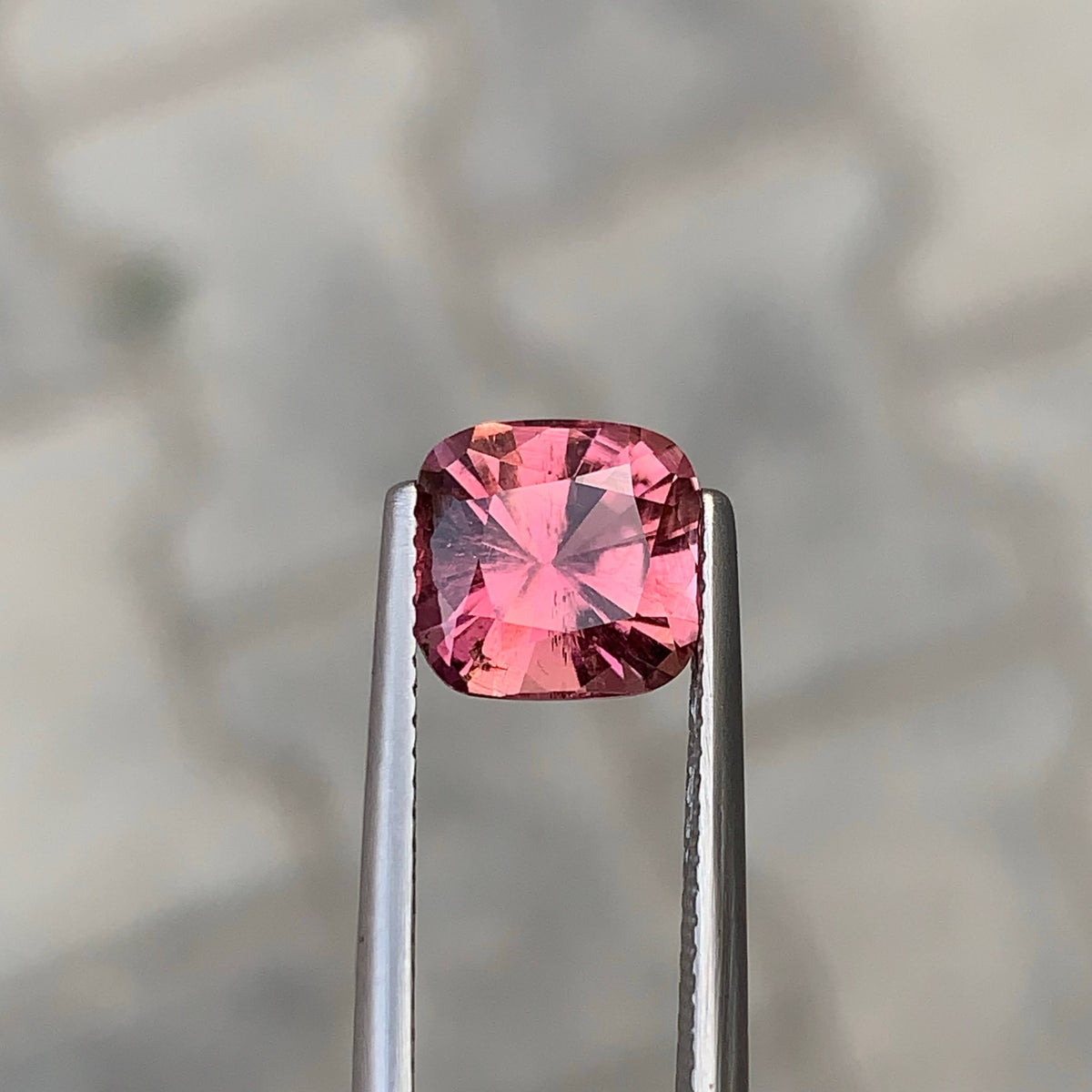 2.65 Carat Natural Loose Peach Pink Color Tourmaline Stone Cushion Cut Afghan VVS Untreated Gemstone