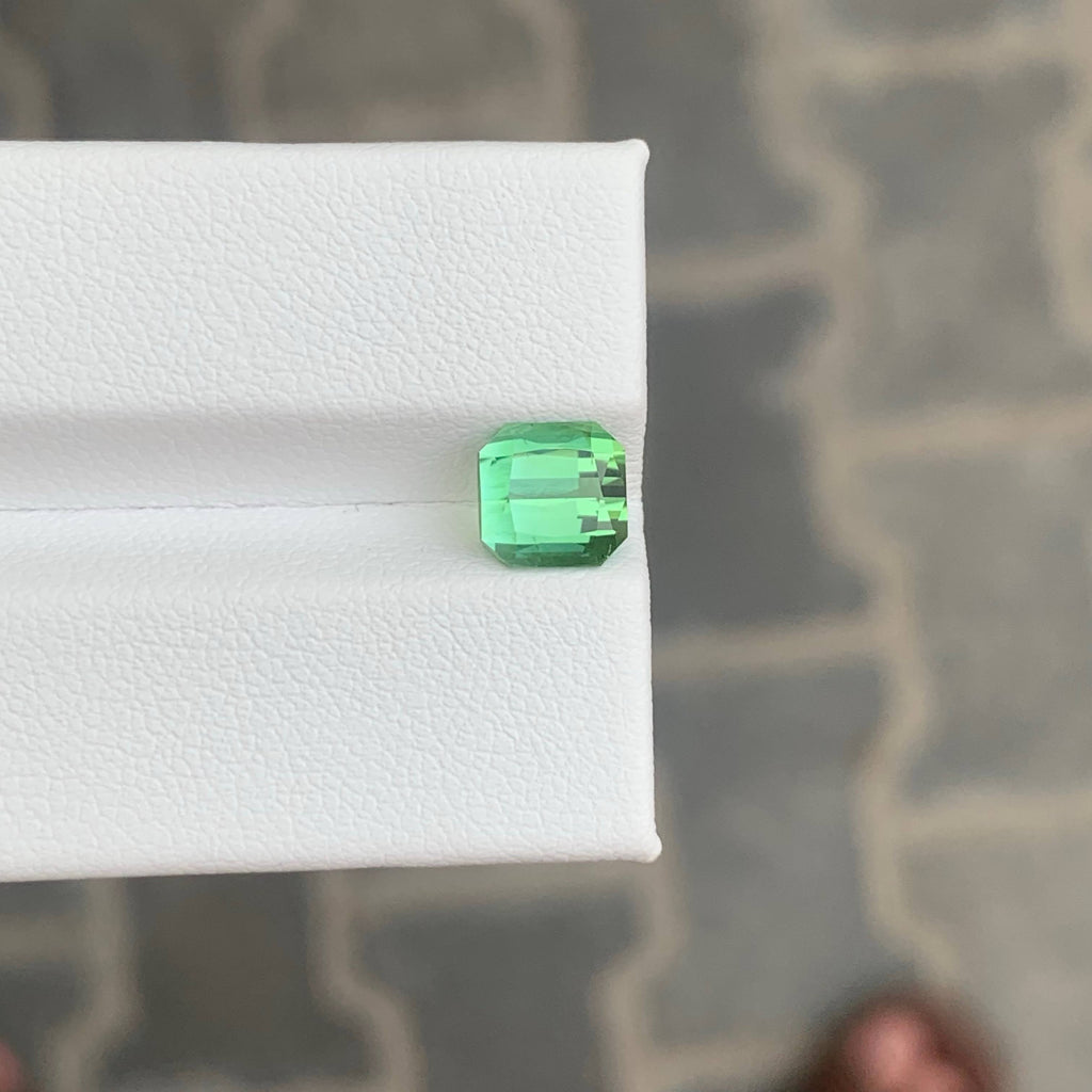 1.90 Carat Natural Loose Green Color Tourmaline Cushion Cut Afghan Gemstone