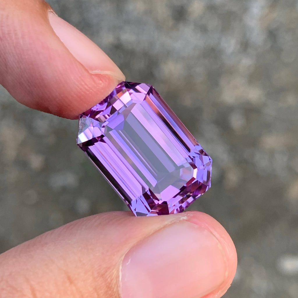 28.30 Carat Natural Loose Pink Purple Kunzite Emerald Cut Afghan Gemstone