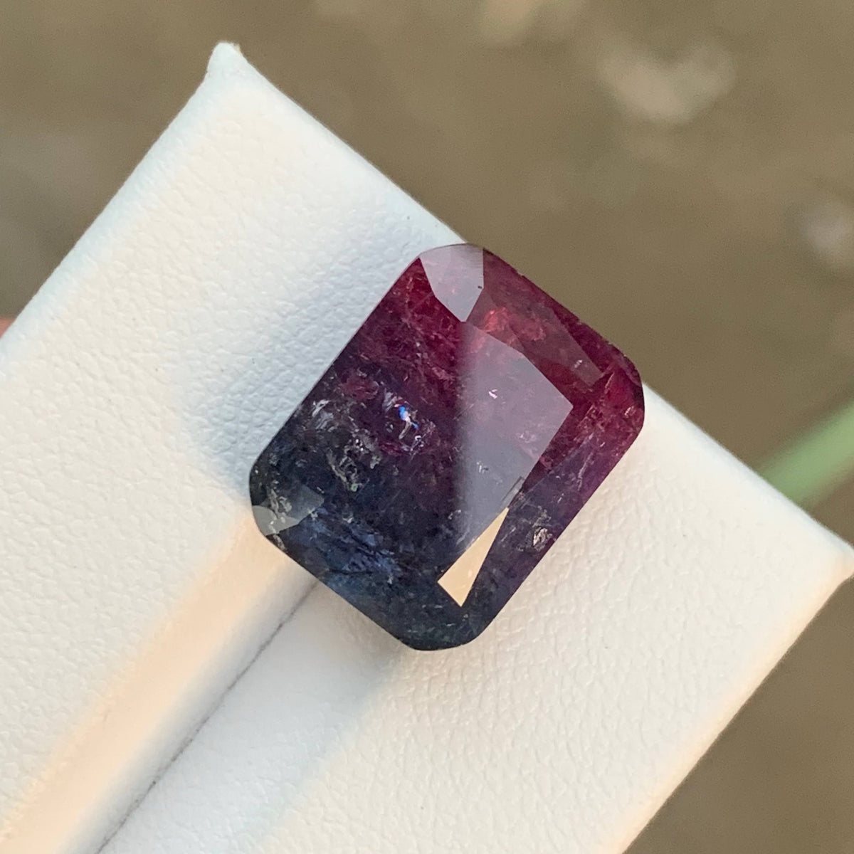 12.50 Carat Natural Loose Bicolor Tourmaline Stone Cushion Cut Afghan Gemstone