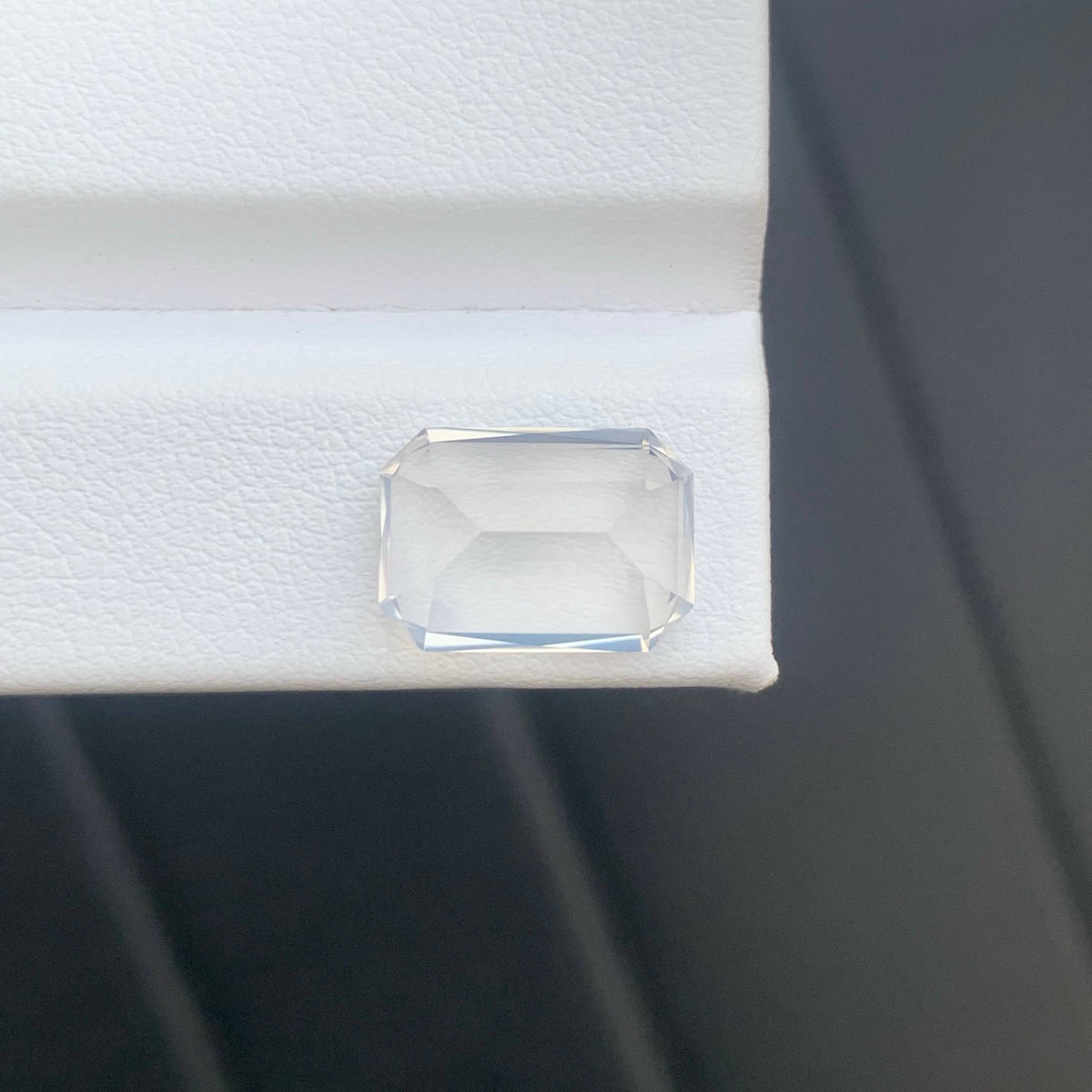 6.30 Carat Milky Quartz Fancy Emerald Cut Africa VVS Untreated