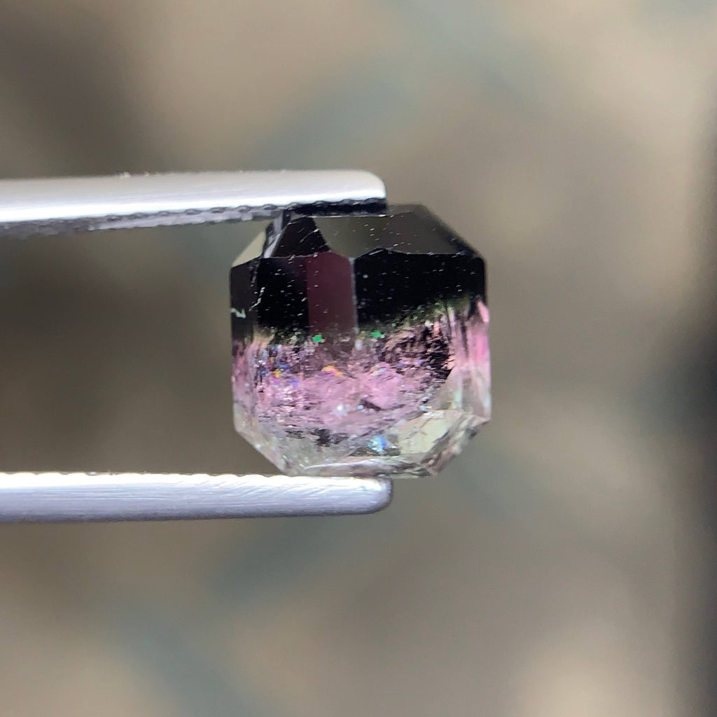4.05 Carat Loose Tricolor Tourmaline Stone – Emerald Cut, Afghan Gemstone