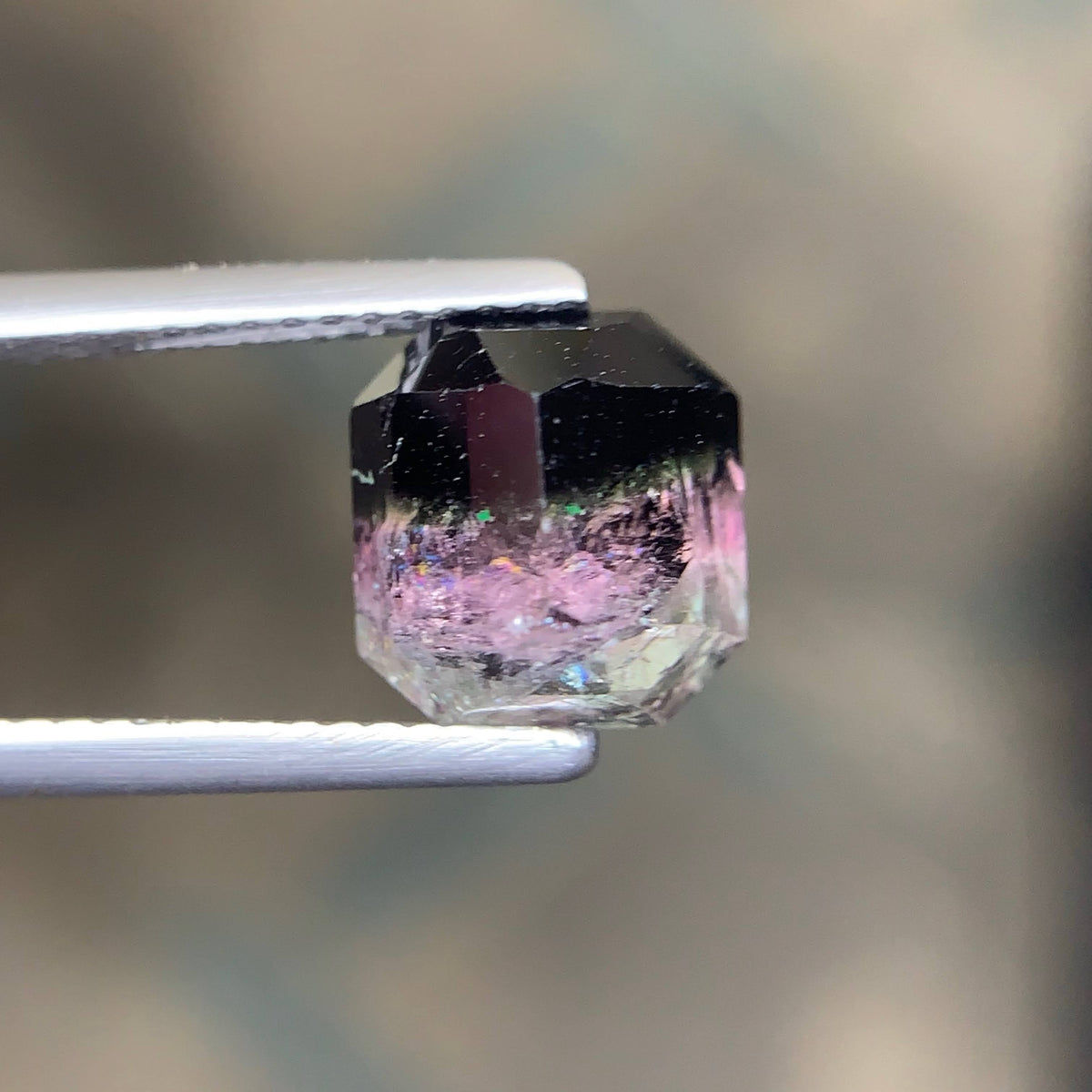 4.05 Carat Loose Tricolor Tourmaline Stone – Emerald Cut, Afghan Gemstone