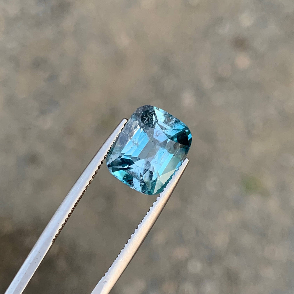 7.55 Carat Natural Loose Unique Color Tourmaline Cushion Cut Afghan Gemstone