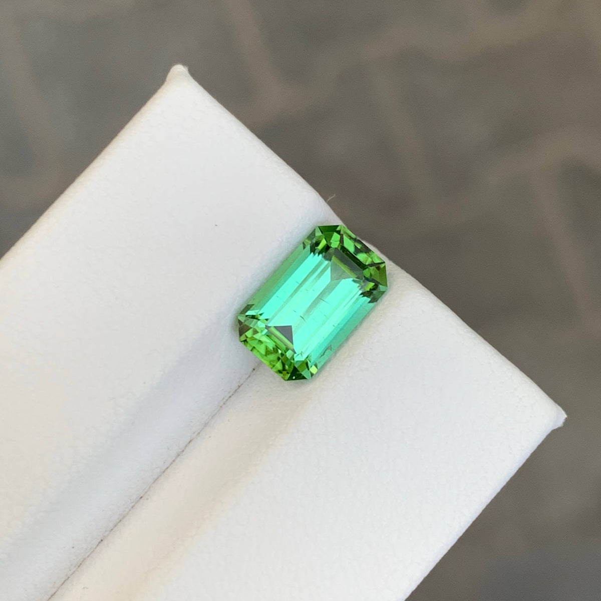 2.55 Carat Natural Loose Mint Green Tourmaline Emerald Cut Afghan Gemstone