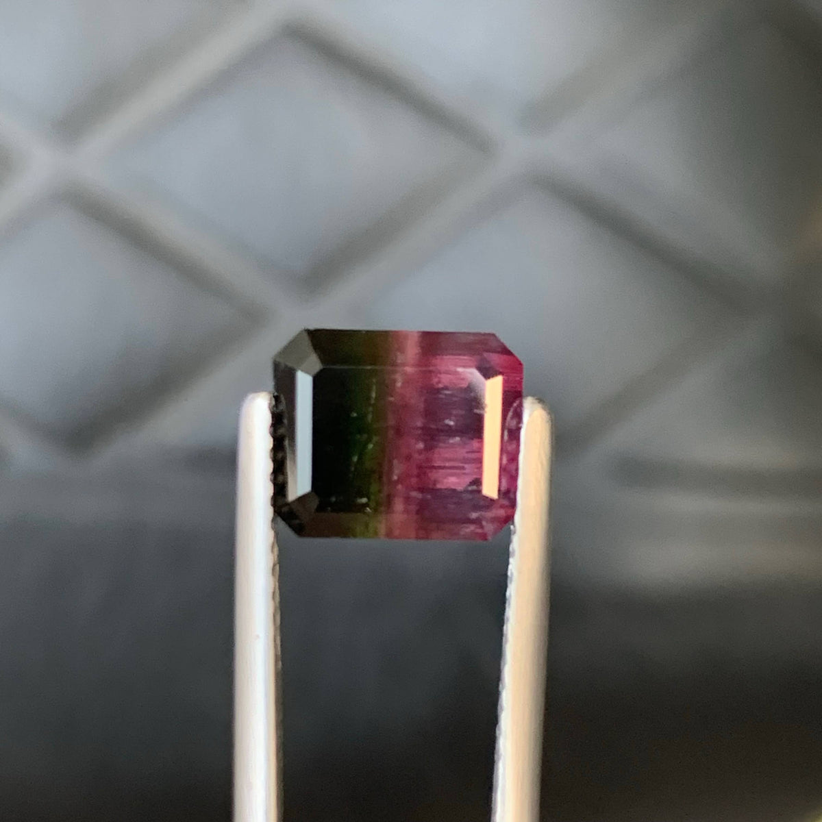3.30 Carat Natural Loose Bicolor Tourmaline Emerald Cut Afghan Gemstone