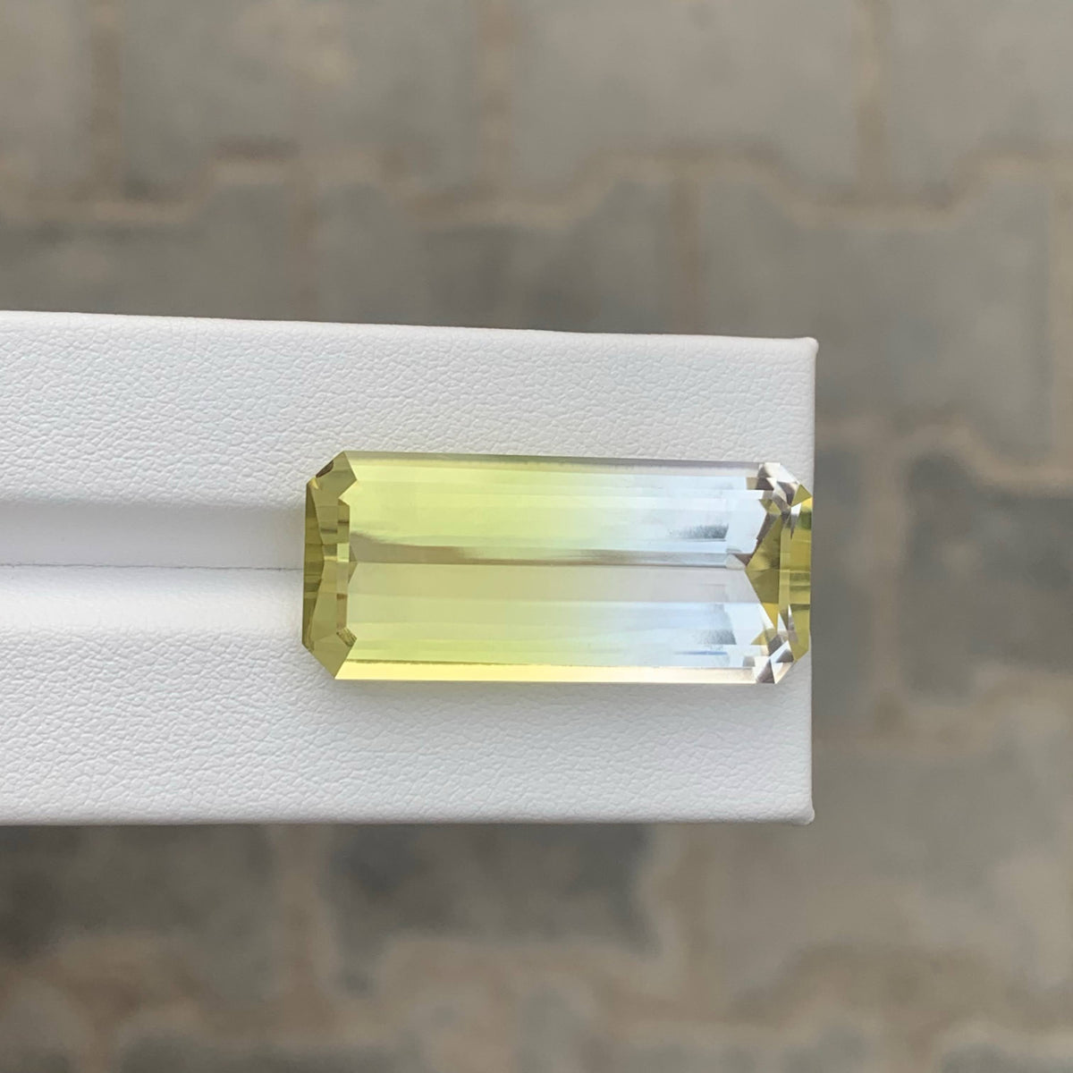 33.00 Carat Bicolor Citrine Emerald Cut Africa Loupe Clean Untreated