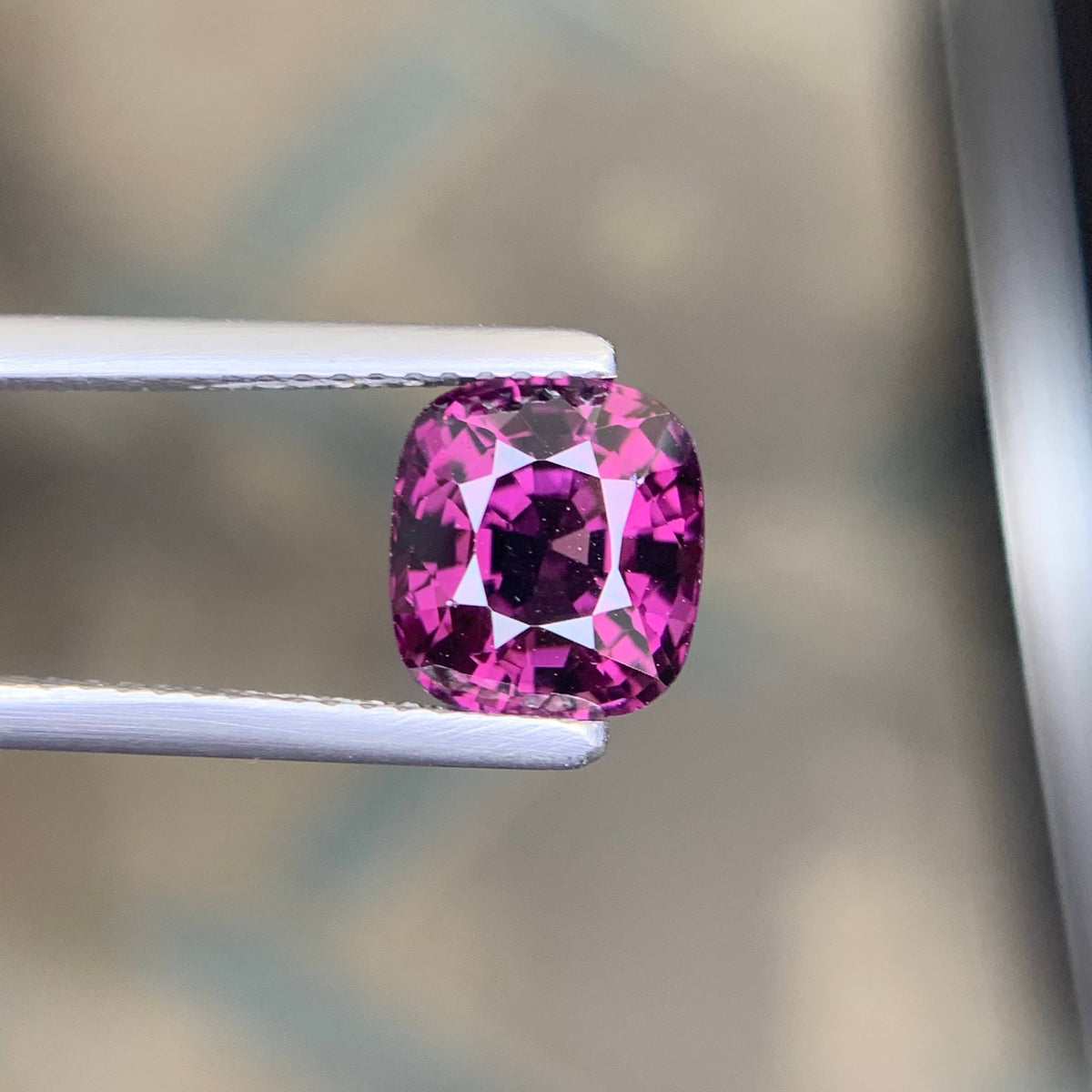 2.92 Carat Certified Purple Spinel Cushion Cut Tanzania Gemstone