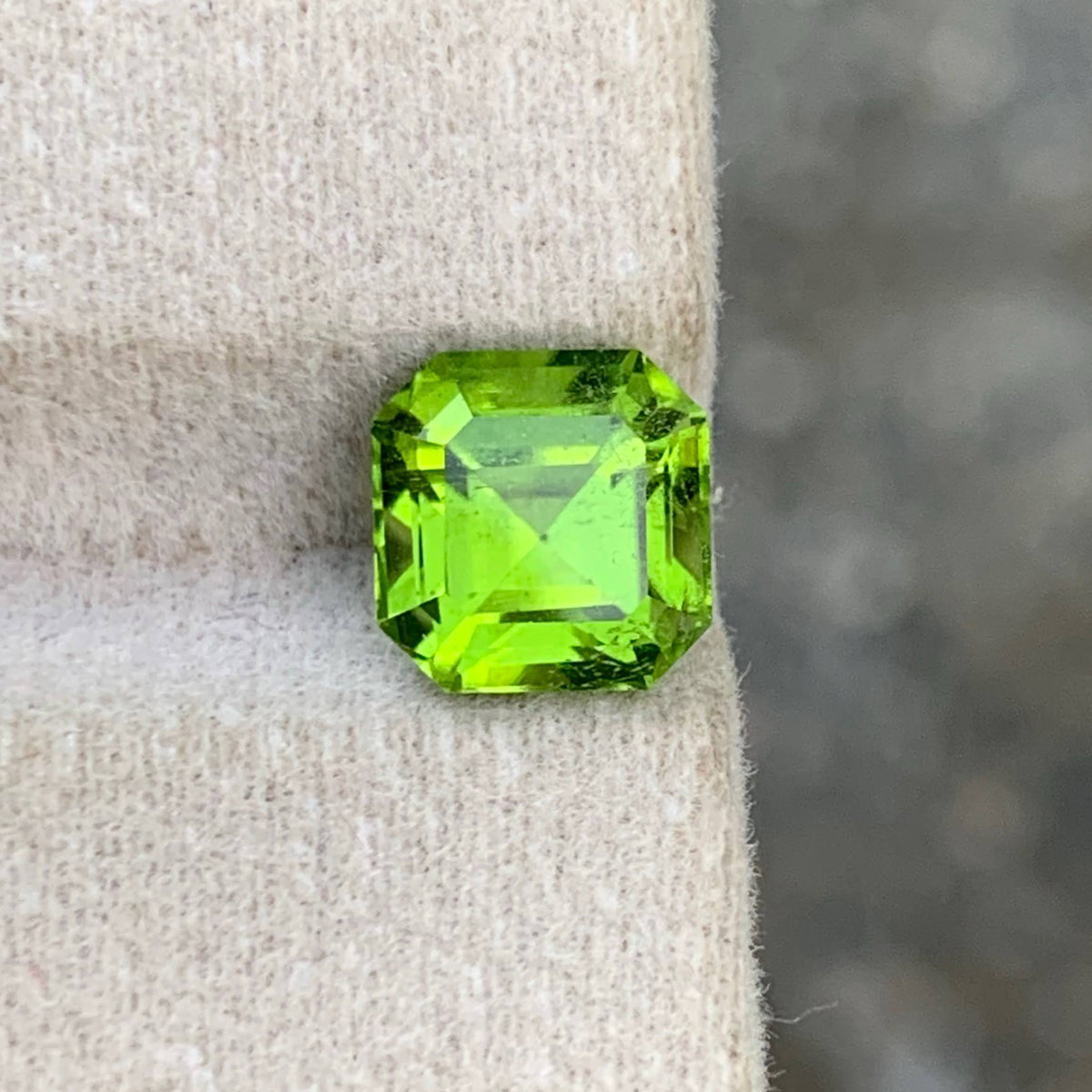 2.60 Ct Green Peridot Asscher Cut