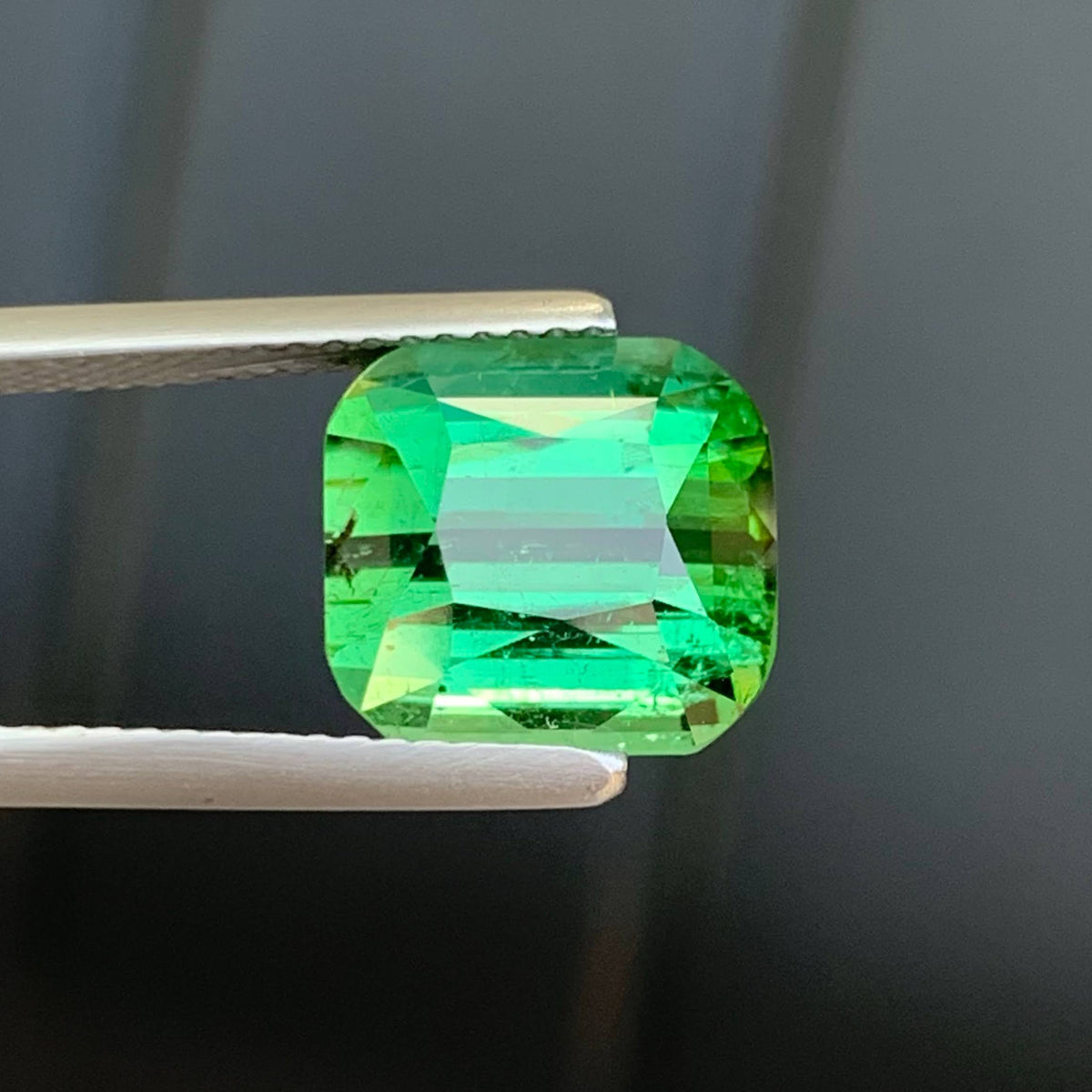 6.45 Ct Green Tourmaline Cushion Cut