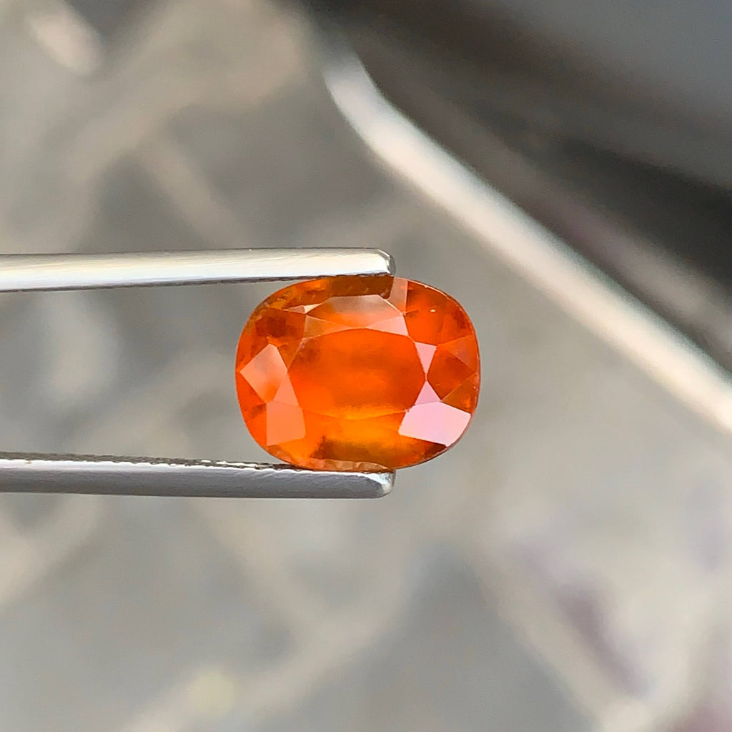 5.35 Carat Natural Hessonite Garnet Stone Cushion Cut African Gemstone
