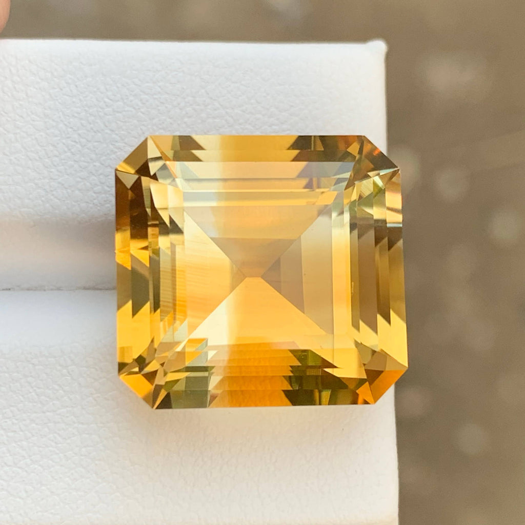 25.65 Carat Natural Loose Golden Color Citrine Emerald Cut Brazilian Gemstone
