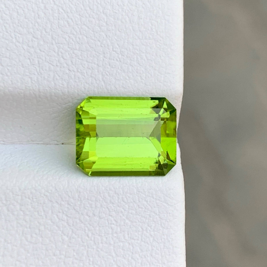 2.90 Ct Green Peridot Emerald Cut