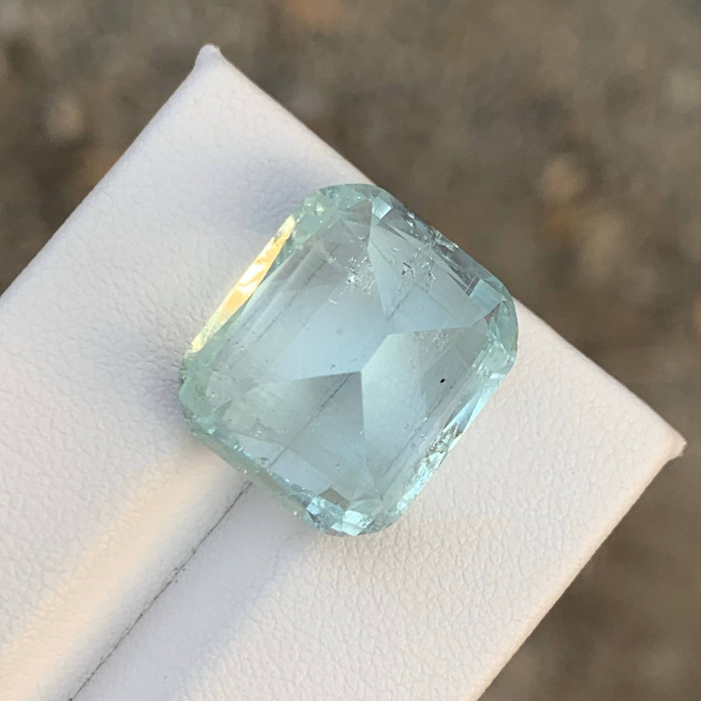 16.60 Carat Natural Loose Light Blue Aquamarine Cushion Cut Gemstone
