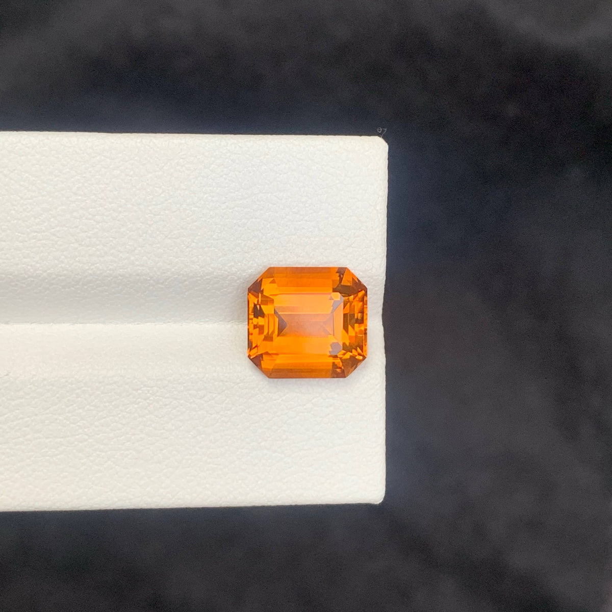 3.90 Carat Natural Loose Madeira Color Citrine Asscher Cut Brazilian Gemstone