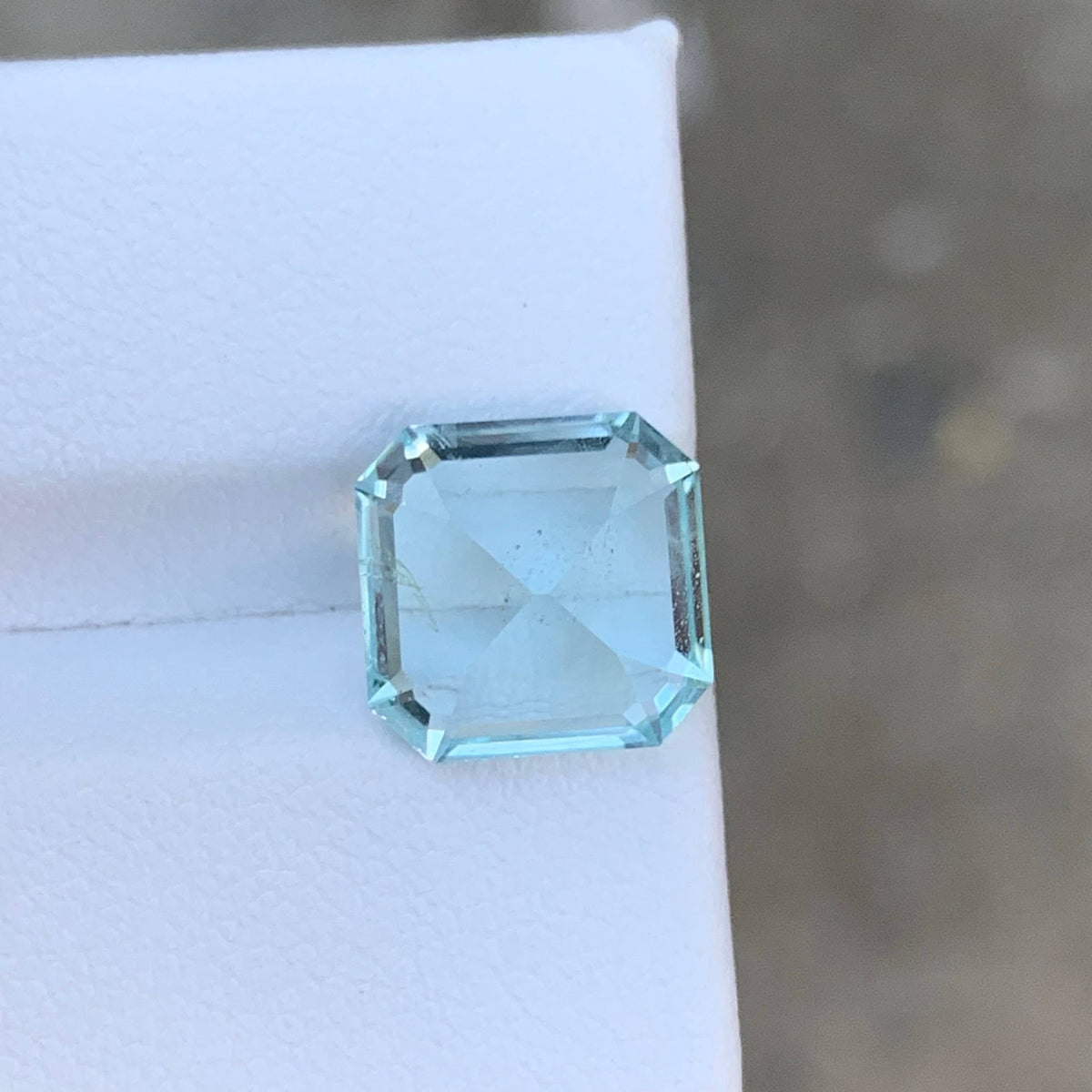 4.40 Carat Light Blue Aquamarine Asscher Cut Pakistan Gemstone