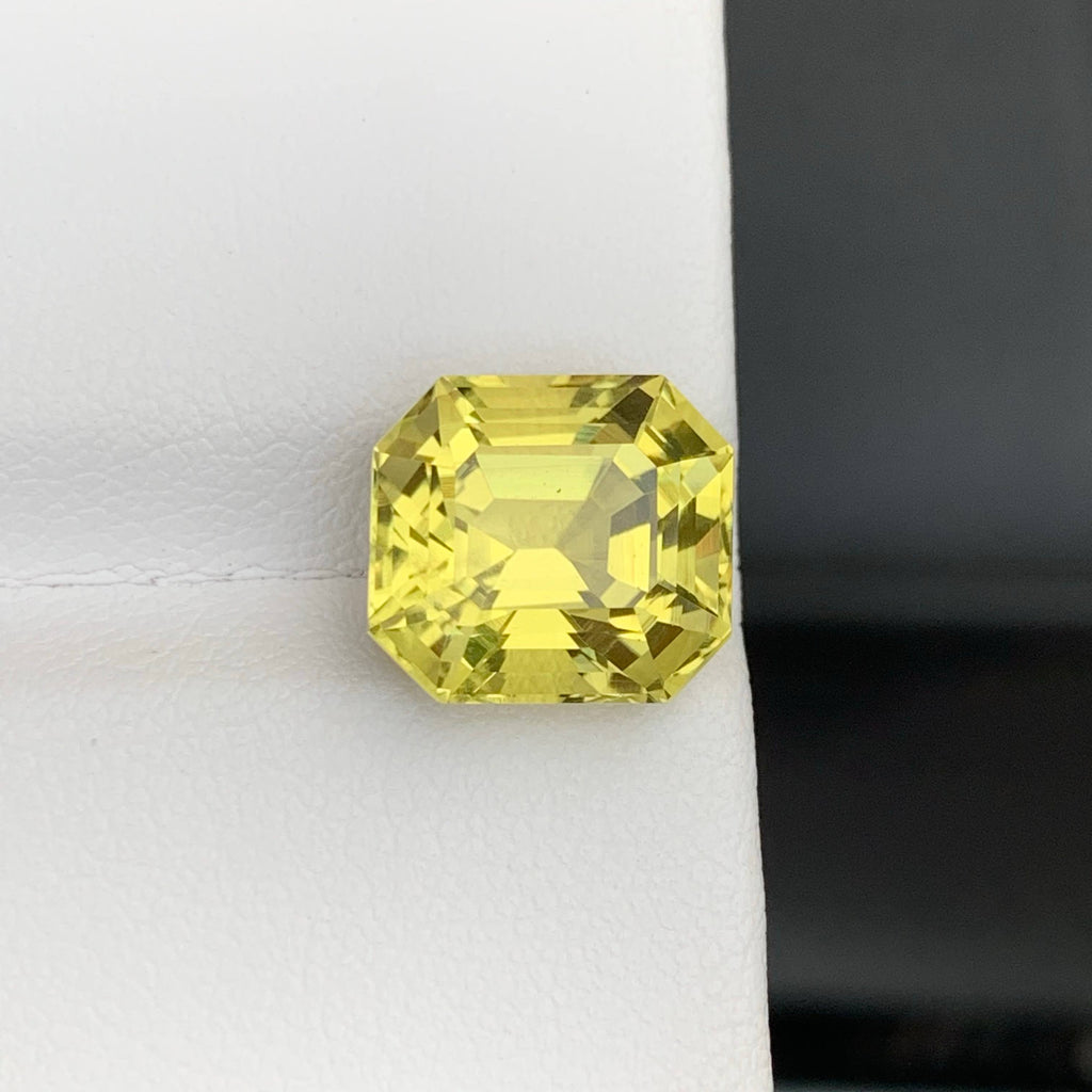 6.60 Carat Natural Loose Lemon Color Citrine Emerald Cut African Gemstone