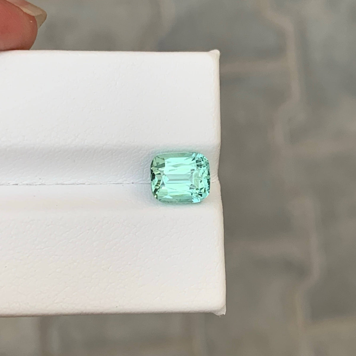 2.35 Carat Natural Loose Seafoam Tourmaline Stone Cushion Cut Afghan Gemstone