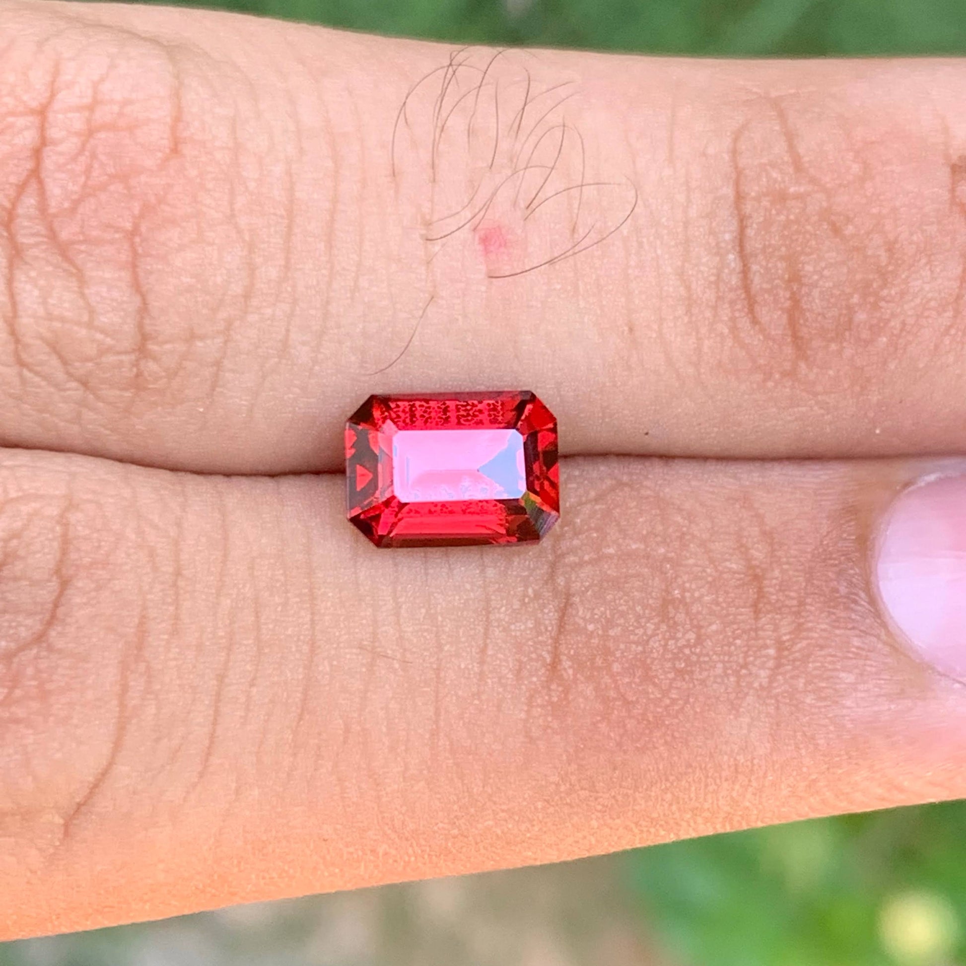2.15 Carat Red Garnet Emerald Cut 