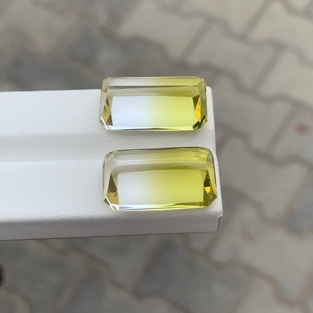 44.95 Carat Natural Loose Bicolor Color Citrine Pair Cushion African Gemstone