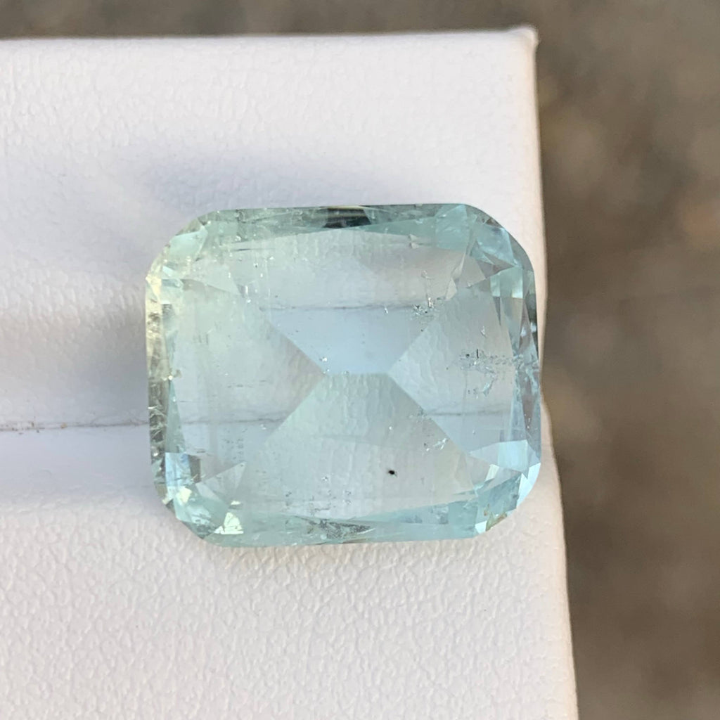 16.60 Carat Natural Loose Light Blue Aquamarine Cushion Cut Gemstone